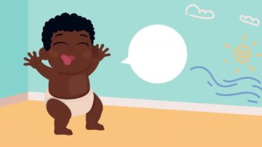 cute little baby character animation ,4k video animated