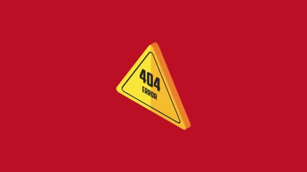 404接続エラー三角形信号アニメーション 4Kビデオアニメーション — ストック動画