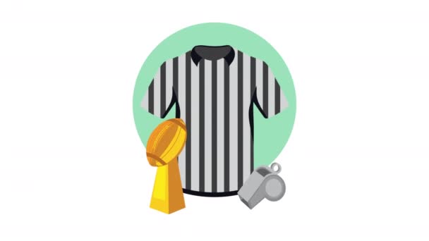 American Football Trophy Referee Equipment Video Animated — Stock Video