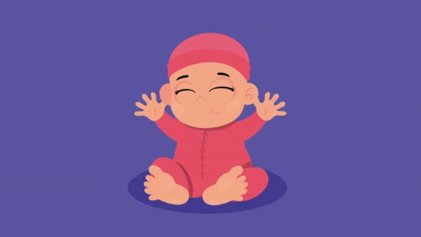Cute Little Baby Boy Happy Animation Video Animated — Vídeo de Stock