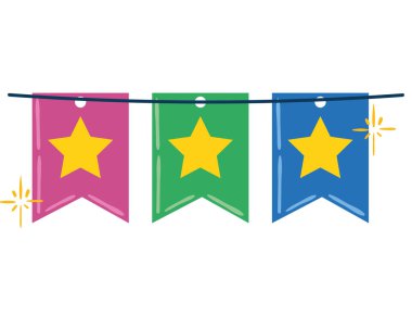 birthday garland icon white background