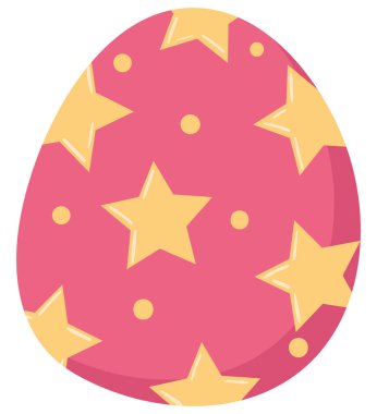 easter egg with stars icon white background