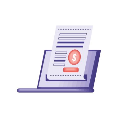 laptop with taxes payment icon