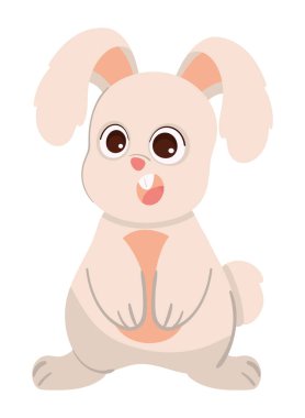 surprised bunny vector icon design