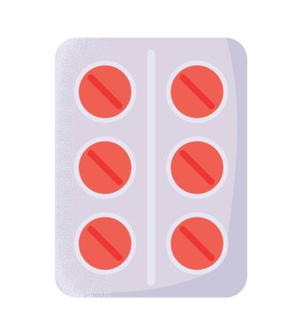 medicine pills packaging icon white background