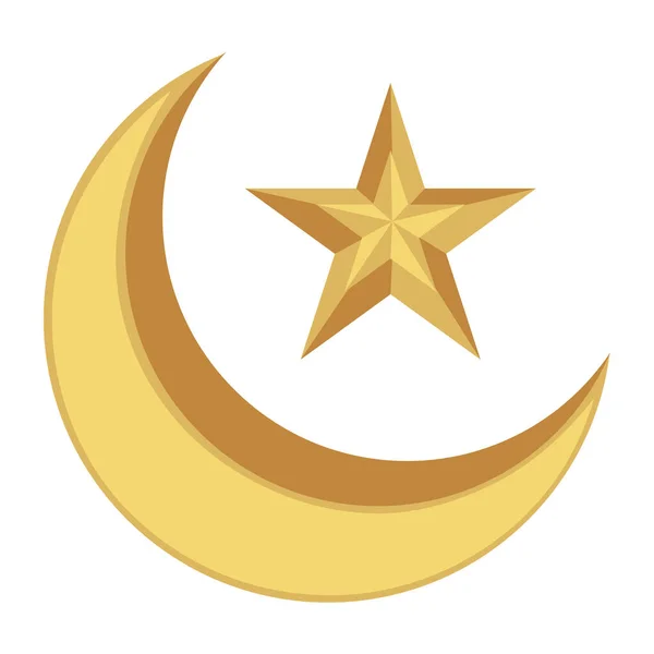 Ramadan Crescent Moon Star Icon — Vector de stock
