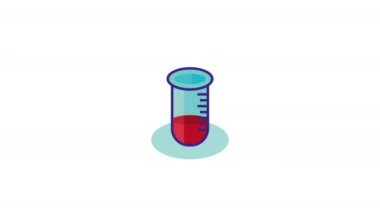 Kanlı laboratuvar tüpü testi, 4k video animasyonu.