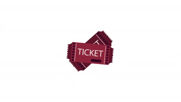 Cinema Tickets Paper Entrances Animation Video Animated — Vídeos de Stock