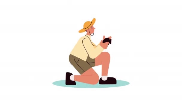 Male Traveler Camera Character Animation Video Animated — Video