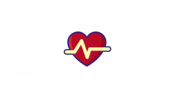 Heart Cardio Heartbeat Animation Video Animated — Stock Video