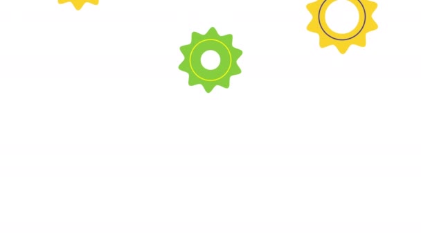 Gears Cogs Setting Machinery Pattern Video Animated — Vídeos de Stock