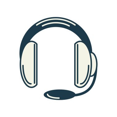 headset microphone icon white background