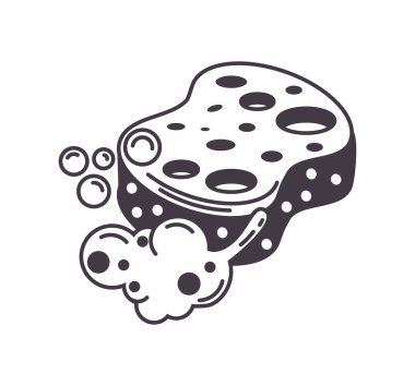 sponge cleaning doodle icon isolated