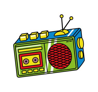 radio 90s pop art icon isolated