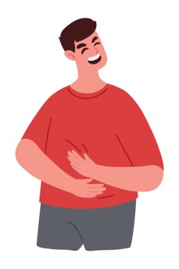 man character laughing icon isolated