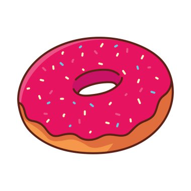 Donut fast food ikonu izole edildi