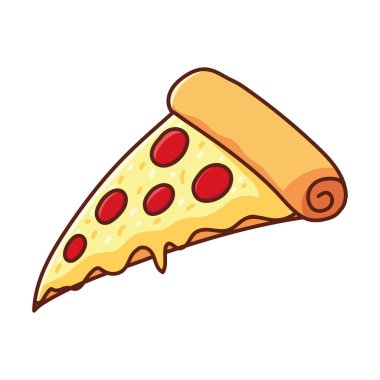 Pizza fast food ikonu izole edildi