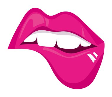 female mouth retro and nostalgic neon