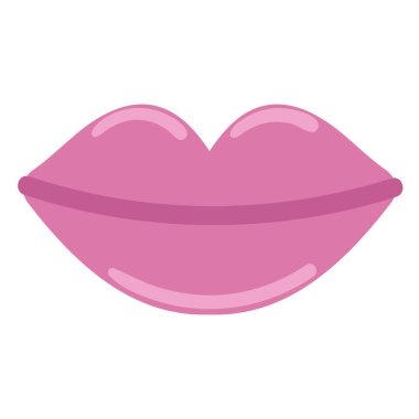 pembe kadın dudak simgesi izole edildi