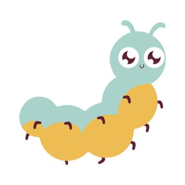 worm bug cartoon icon isolated
