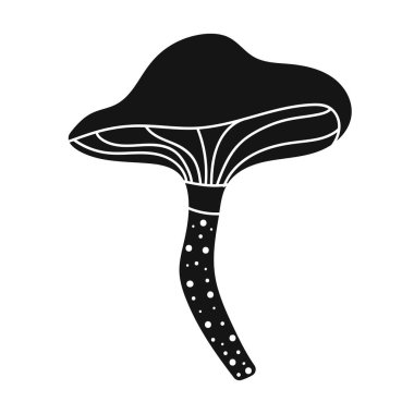 mushroom esoteric colorless icon isolated