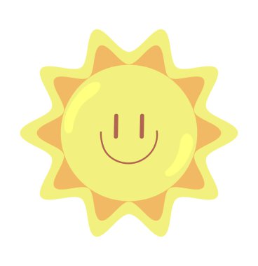cute sun spring icon isolated style
