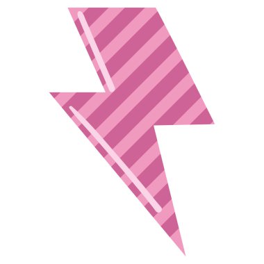 pink lightning girl power icon isolated