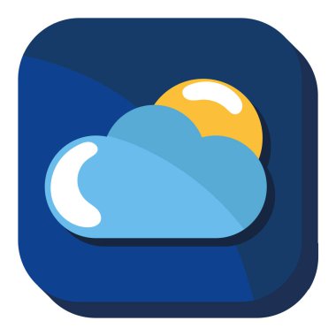 weather mobile app icon isolated design