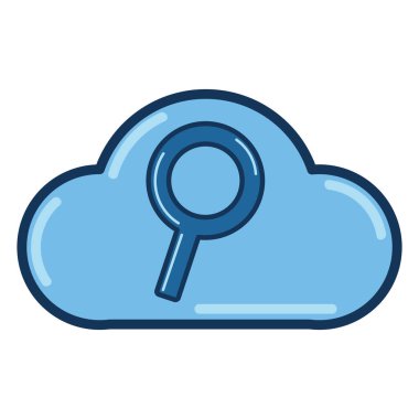 cloud search business icon isolated design