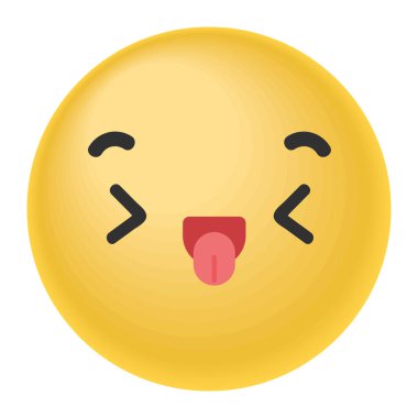 emoticon tongue out social media icon isolated
