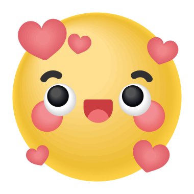 emoticon in love social media icon isolated
