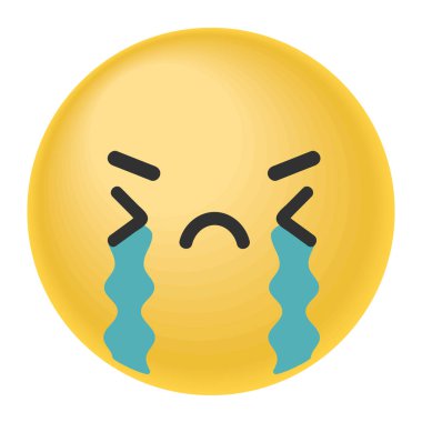 crying emoticon social media icon isolated