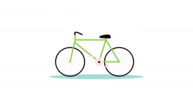 green bicycle sport vehicle animation ,4k video animated