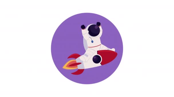 Astronaut Rocket Character Animation Video Animated — Stockvideo