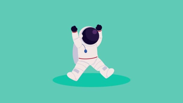 Astronaut Celebrating Comic Character Animation Video Animated — Stok video