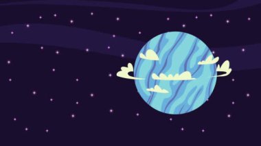saturn space planet scene animation ,4k video animated