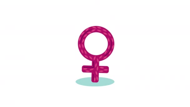 Pink Female Gender Symbol Animation Video Animated — Stock video