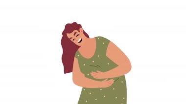 young woman laughing character animation ,4k video animated