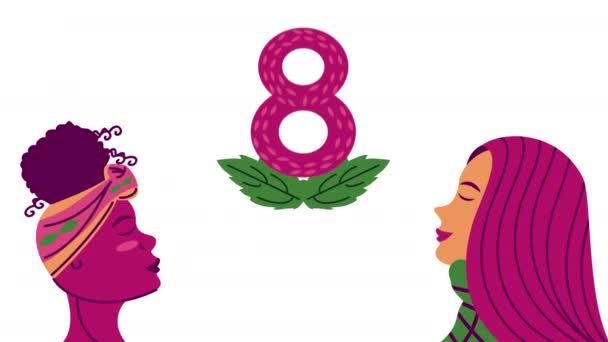 Girls Number Eight Animation Video Animated — 비디오
