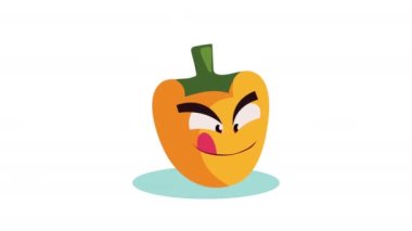 yellow chilli pepper character animation ,4k video animated