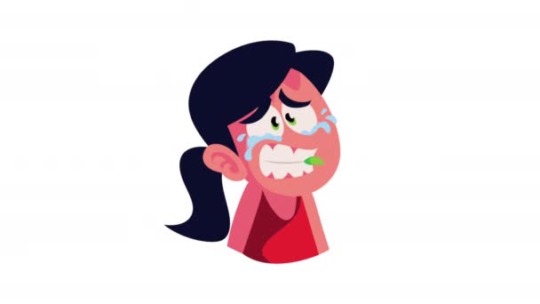 Girl Crying Eating Chilli Character Video Animated — Video