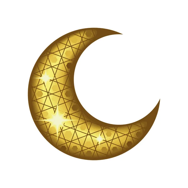 Icône Lune Croissant Arabe Style Isolé — Image vectorielle