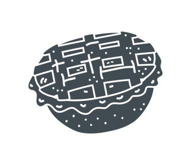 whole of pie bakery doodle icon isolated