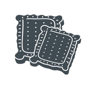 crackers bakery doodle icon isolated