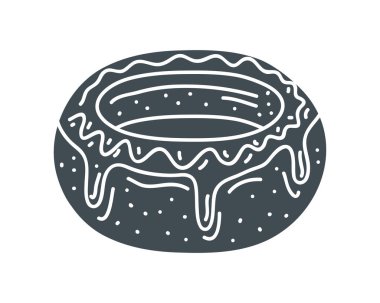donut bakery doodle icon isolated