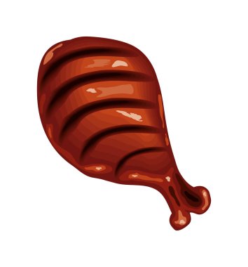 grill chicken icon isolated white background