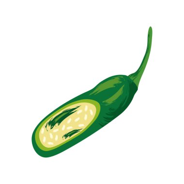 slice green chili icon isolated