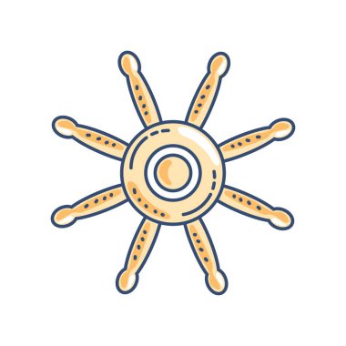boat wheel nautical icon isolated