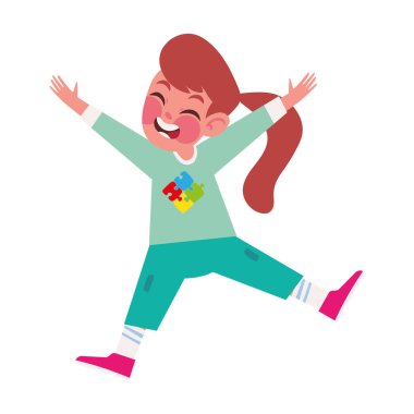happy girl, autism day design