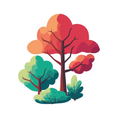 trees bush spring icon isolated